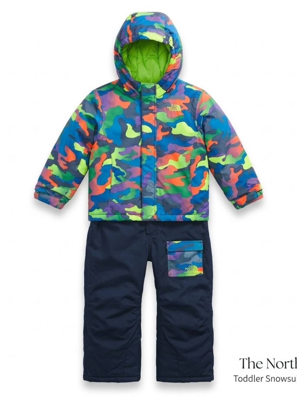The North Face Toddler One Piece Insulated Snowsuit Camo Navy Size 5T / 5